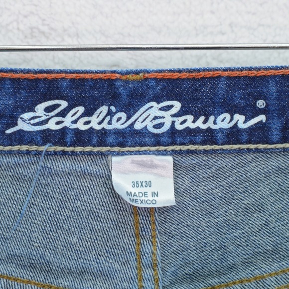 Eddie‎ Bauer Slim Specially Dyed Blue Denim Selvedged Jeans 35 / 30 Mid Rise - Picture 8 of 12